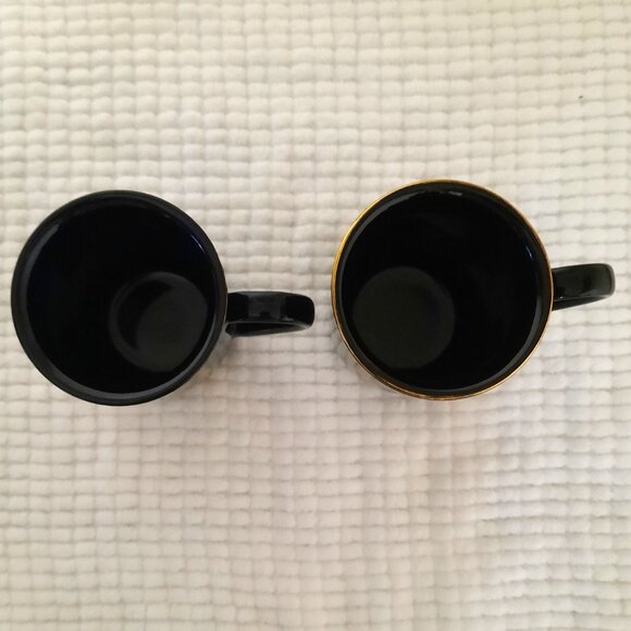 Otagiri - Vintage Iris Mug/Cup Pair - Black and Gold Trim - Picture 6 of 7
